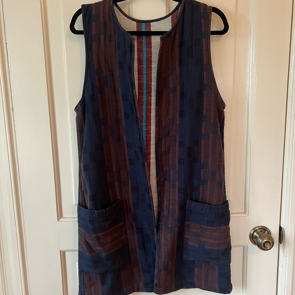 Ace & Jig Reversible Vest - Chore/Fable Textiles with Belt | Size Medium